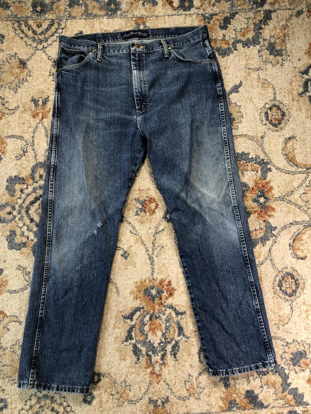 Wrangler George Strait Cowboy Cut Jeans Mens 38x30 Blue Med Wash Straight Denim